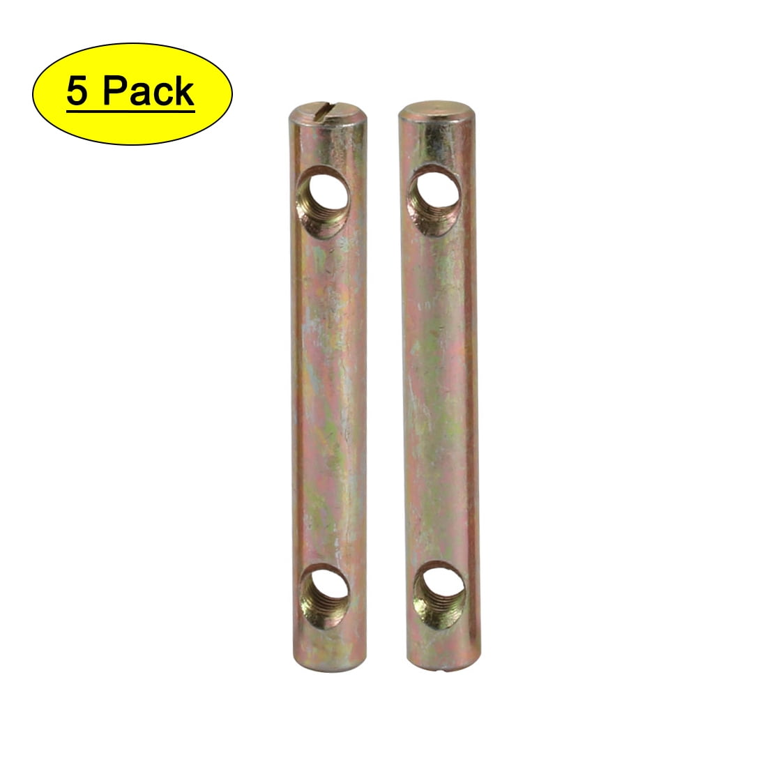 Uxcell M8x90mm Dual Hole Zinc Plated Iron Slotted Drive Cross Dowel Nut