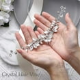 thumbnail image 3 of Crystal Bride Wedding Hair Vine Silver Rhinestone Bridal Hair Accessories Sparkly Jewelry Headpiece for Women and Girls, 3 of 4