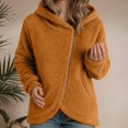 thumbnail image 2 of DHFJKG Womens Fuzzy Zip Up Asymmetrical Hoodie Jacket Irregular Hem Solid Color Long Sleeve Casual Hooded Coat For Fall Winter Versatile Outerwear, 2 of 5