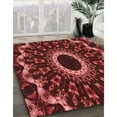 thumbnail image 3 of Ahgly Company Machine Washable Indoor Round Transitional Grapefruit Red Area Rugs, 4' Round, 3 of 7