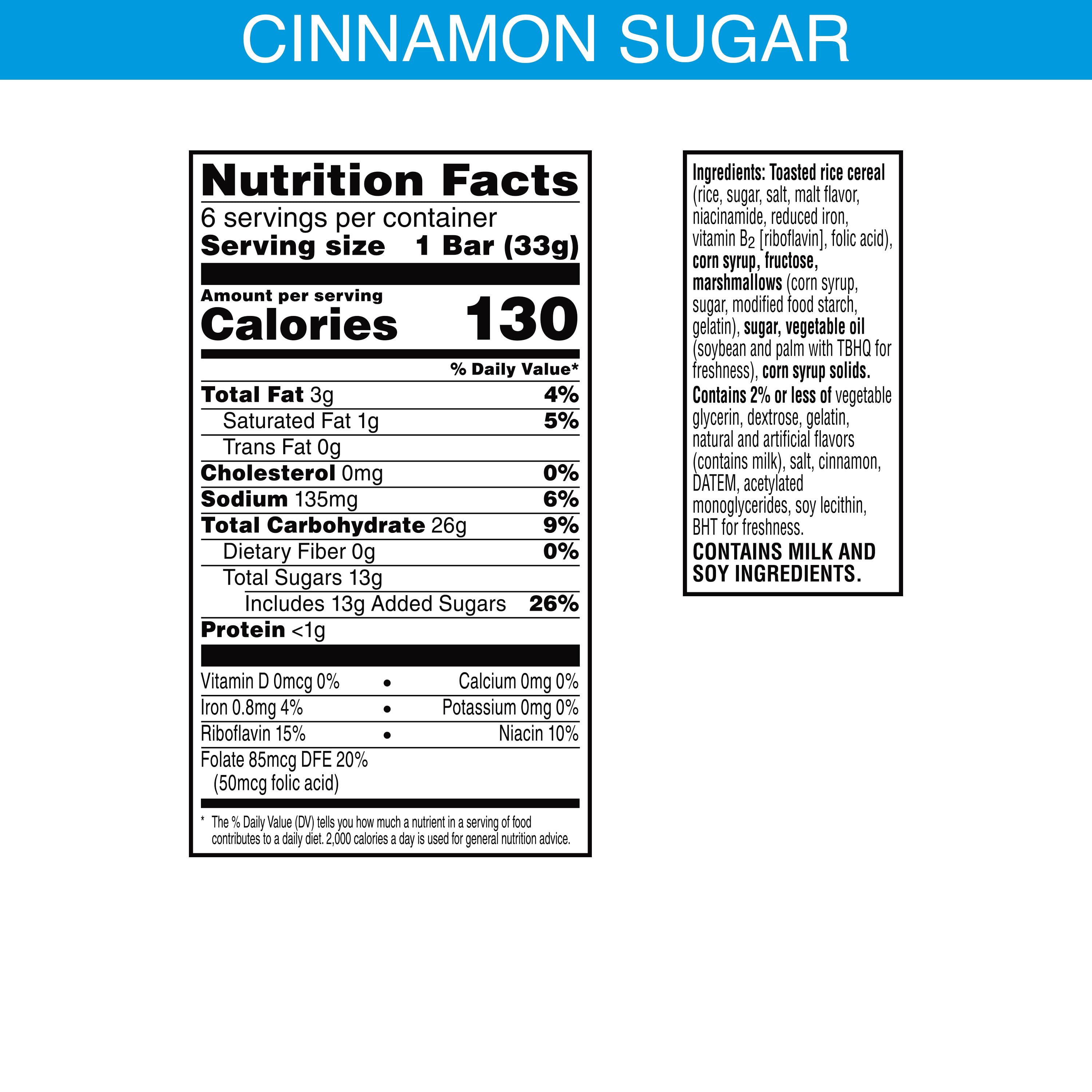 Rice Krispies Treats Homestyle Snack Bars, Cinnamon Sugar