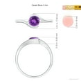 thumbnail image 4 of ANGARA Natural Semi Bezel-Set Solitaire Round Amethyst Bypass Ring in 14K White Gold for Women (Size-6mm) | February Birthstone, Birthday, Anniversary, Jewelry Gift for Women | Natural Amethyst Ring, 4 of 8