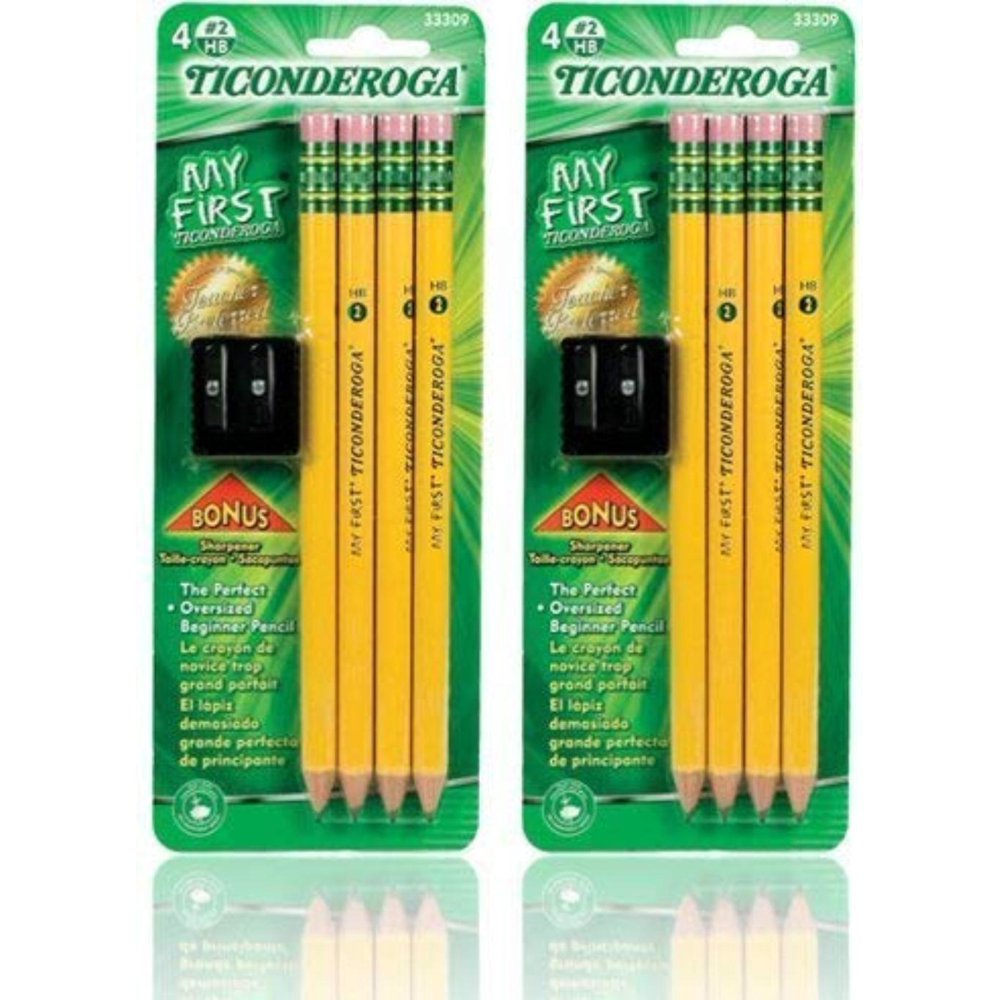 My First Primary Pencil and Bonus Sharpener 2 Pk, Ticon My First Pencils By Ticonderoga
