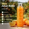 thumbnail image 2 of Tarvako 6 Set 18oz Glass Juice Bottles with Lids, Reusable Glass Water Bottles with Stainless Steel Cap for Refrigerator, Juicing, 100% Leak Proof, BPA Free, Juice Bottle Drinking Jar Containers, 2 of 8