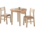 thumbnail image 1 of Bucknell Ensemble de Table à Manger Ronde à Abattant 3 Pcs Naturel, 1 of 19