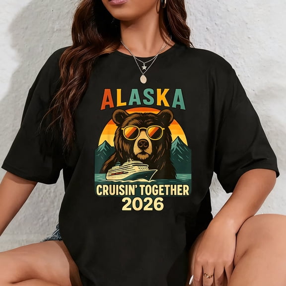 100% Cotton Alaska Cruise 2026 Matching Friends Family Vacation Men Kids T-Shirt