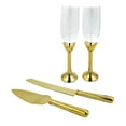 thumbnail image 2 of Gold Toasting Glasses/Champagne Flutes And Cake Server/Cake Knife 4 Piece Set, 2 of 5