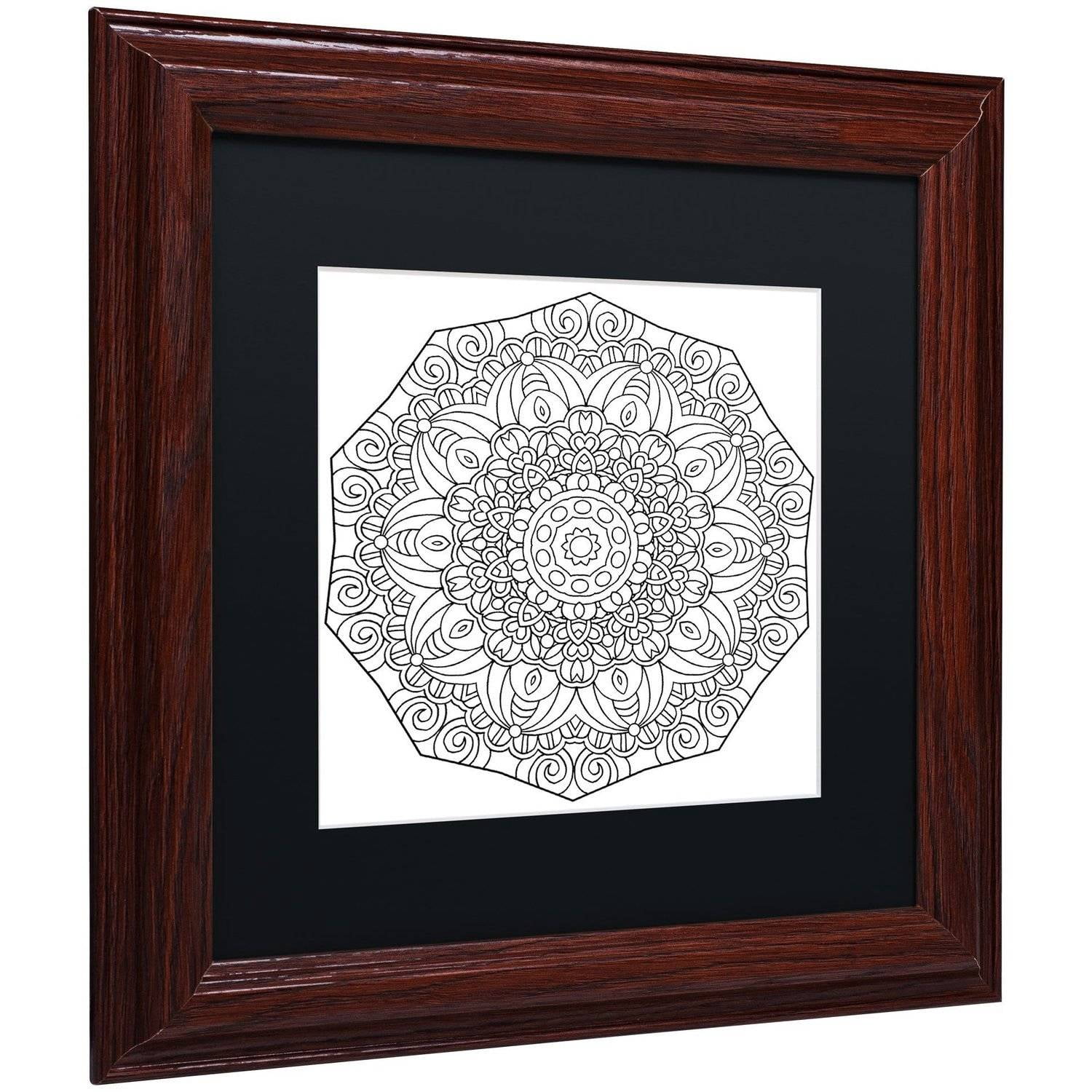 Trademark Fine Art "Mixed Coloring Book 11" Canvas Art by Kathy G. Ahrens, Black Matte, Wood Frame