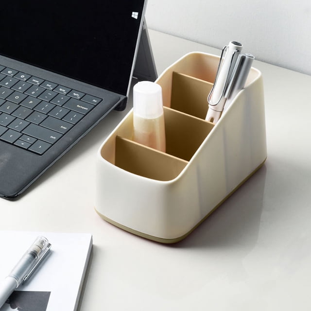 JilgTeok 3 Packs Office Desktop Stationery Storage Box with Compartments Desk Organizer Pencil Card Rack Box Multi-purpose Container for Home Office Desk Supplies Clearance