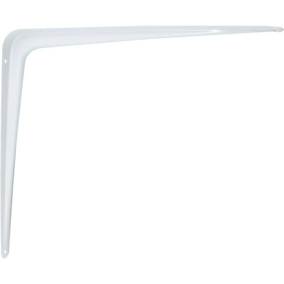 Shelf Bracket, 12" x 14", No Screws Included, White by Stone Harbor Hardware