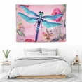 thumbnail image 3 of ONETECH  Blue Dragonfly Tapestry Wall Hanging Colorful Floral Dragonfly Tapestry for Kids Boys Girls Animal Decor Wall Tapestry Botanical Wall Art for Bedroom Living Room, 3 of 7