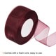 thumbnail image 3 of Uxcell 4cm 50 Yard Sheer Organza Ribbon Chiffon Fabric Gift Wrapping Burgundy Red, 3 of 6