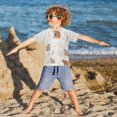 thumbnail image 3 of FORMRS Boys Rash Guard Short Sleeves Swim Shirt Quick Dry UPF 50+ Sun Protection, Sizes 3-12T, Gray Bears, 3 of 6