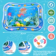 Tummy Time Water Mat,Inflatable Baby Play Mat for Newborn Infant 3 to 24 Month Boy Girl,Promoting Baby Motor and Sensory Development,Great Gift Idea,Blue