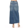 thumbnail image 3 of Fashion2Love Women's Juniors / Plus Size Long A-Line Stretch Denim Maxi Skirt, 3 of 6