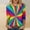 W, variant on Womens Summer Tops Womens Summer Tops Women's Casual Round Neck Top for Women with Colorful Carnival Print Three Quarter Sleeves T Shirt 3XL