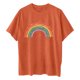 thumbnail image 4 of Pntutb Mujeres Vintage Mangas Caídas Arco Iris Impreso Patrón Casual Manga Corta Tops Pntutb Pntutb-2145, 4 of 7