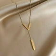 thumbnail image 6 of K-KED Women's Fashion Delicate Jewelry Gold Minimalist V Shaped Pendant Necklace, 6 of 6