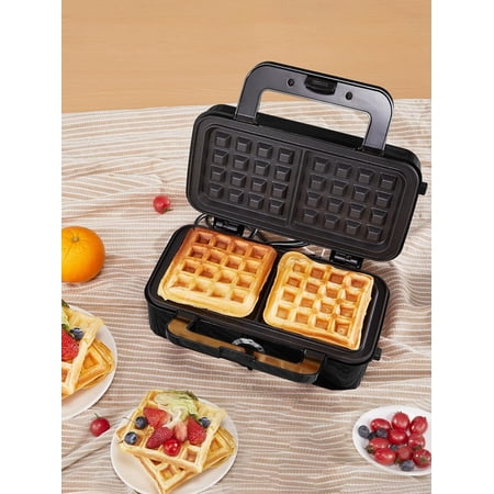 3-in-1 Sandwich Maker with Removable Plates, 1200W Press for Waffles & Grill, 5-Gear Temp Control, Non-Stick Coating, Red
