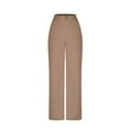 thumbnail image 5 of ZHYou Womens Linen-Blend Wide Leg Pants,High Waisted Flowy,Trousers with Pleated Detail,Brown,Size S, 5 of 7