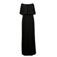 thumbnail image 5 of Ichuanyi Women's Fashion Casual Solid One Line Collar Sexy Off Shoulder Chiffon Dress, 5 of 9
