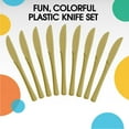 thumbnail image 3 of Exquisite Disposable Knives - 150 Gold Plastic Knives - Gold Party Supplies, 3 of 9