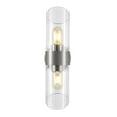 thumbnail image 4 of SAFAVIEH Eytan 2-Light LED Nickel Iron Wall Sconce with Clear Shade, Set of 2, 4 of 10