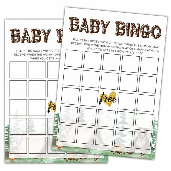 Jungle Adventure Baby Bingo Game Set, 25 Gender Neutral Cards for Baby Showers and Gender Reveal Parties, Fun and Engaging Activity for Expecting Parents and Guests