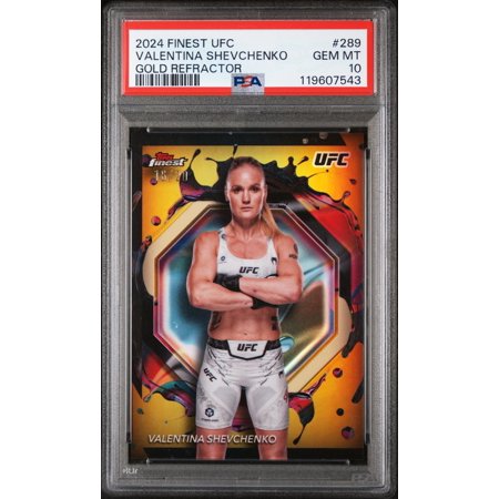 2024 Topps Finest UFC Gold Refractor Valentina Shevchenko #289 /50 PSA 10