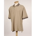thumbnail image 1 of Tri-Mountain Sterling 196 jacquard trim cotton golf shirt, 4X-Large, Khaki/Black, 1 of 2