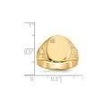 thumbnail image 4 of Solid 14k Yellow Gold 15.0x11mm Open Back Diamond Men's Engravable Monogram Signet Ring Band Size 10.5 (.017 cttw.), 4 of 5