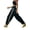 Black, variant on Women'S Wide Leg Pants Casual Drawstring Elastic Waisted Contrast Color Workout Y2K Track Pants Color S