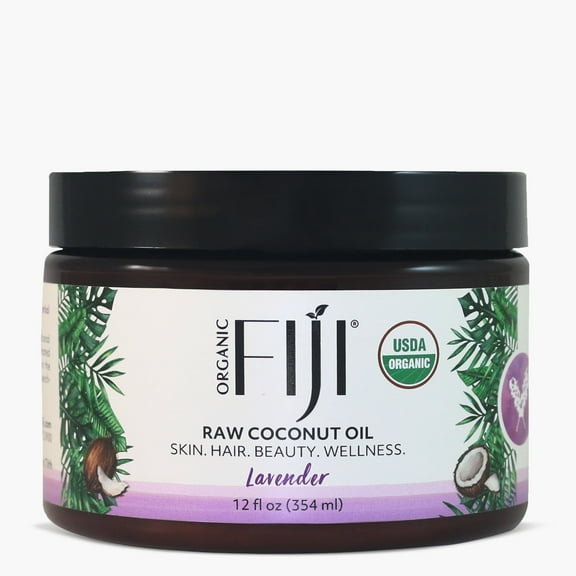 Raw Cold Pressed Coconut Oil for Hair, Skin, Face & Body | Relaxing Massage Oil | Lavender,12 oz for Women Men & Baby