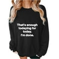 thumbnail image 3 of Jinhomg Womens Oversized Boyfriend Sweatshirt 2025 Trendy Letter Print Y2K Tops Casual Comfy Long Sleeve Drop Shoulder Pullover Daily Wear Winter Saving Black S, 3 of 6
