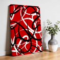 thumbnail image 3 of Canvas Wall Art Abstract Wave Line Canvas Art Print Black White Red Geometric Stripe Modern Pictures Wall Decor for Living Room Bedroom Artwork Decorations Stretched Framed Ready to Hang 8"x10", 3 of 9