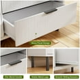 thumbnail image 4 of EDTara Commode Moderne Cannelée à 3 Tiroirs, Table de Nuit Haute de 28 Pouces de Large avec Rangement, Pattes en Métal, Conception Anti-Basculement pour Chambre, Entrée Ou Petits Espaces, 4 of 6