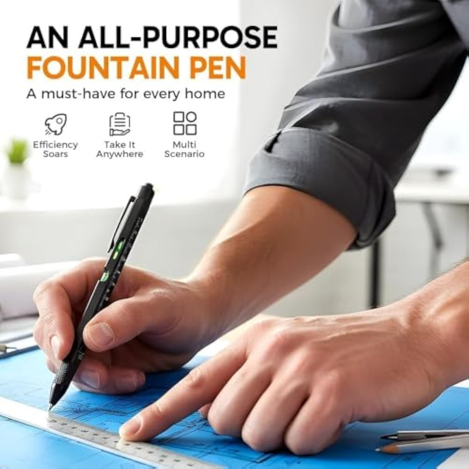 One Pen Nine Functions, 9 In 1 Multitool Pen, Multi Tool Pen Set, Cool Gadgets, White Elephant Gifts For Adults