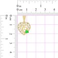 thumbnail image 4 of 14k Yellow Gold, Heart 15 Anos Quinceanera Pendant Charm Green White Created May CZ 14mm Wide NO Necklace, 4 of 7