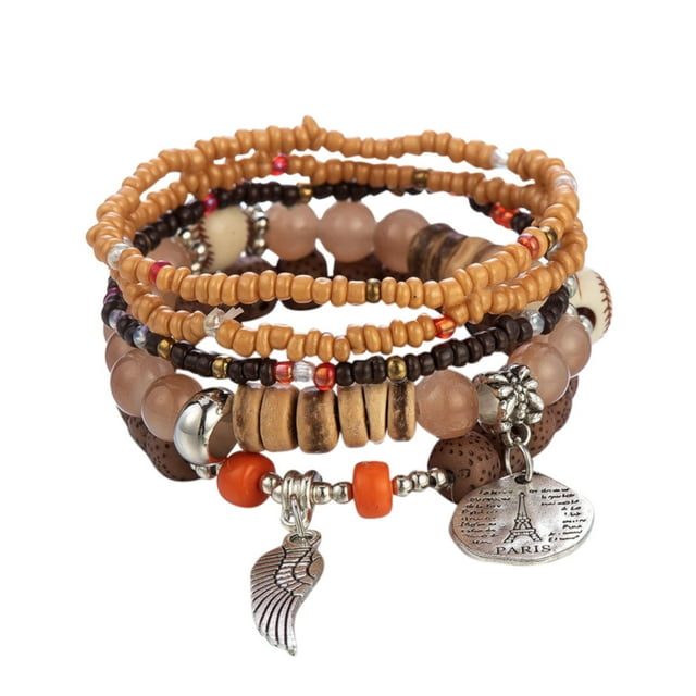 Bracelets Multicolor Stackable Bead Jewelry Set for Women and Men – Stretchable Layered Bracelet in Various