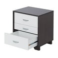 thumbnail image 4 of Knubmt Wood Beside Table with Handle, 3 Drawer Nightstand for Living Room, Bedroom, White + Dark Brown, 4 of 7