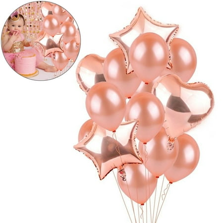 14Pcs Party Decoration Set Rose Gold Party Supplies for Birthday, Baby Shower,Weddings,Bridal Shower,Engagement Party Supplies