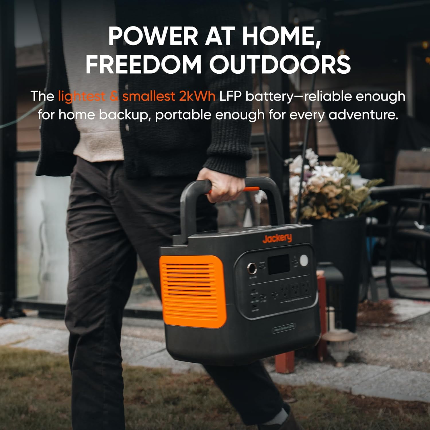 Jackery Solar Generator 2000 v2 with 4x100W Light Solar Panels, 2042Wh/2200W LiFePo4 Portable Power Station, 20ms UPS Home Backup, USB-C PD 100W Fast Charging for Power Outages, Emergencies, Camping