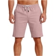 thumbnail image 3 of LONKITO Mens Casual Shorts with Pockets Classic Slim Fit Summer Shorts Elastic Waist Drawstring, 3 of 7