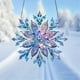 thumbnail image 4 of Adorno de copo de nieve acrílico | Decoración colgante de vacaciones azul púrpura brillante | Diseño facetado de varias capas | Árbol de Navidad, Ventana, Interior Exterior Decoración Festiva |, 4 of 4