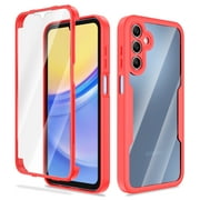 Innens Phone Case with Built-in Screen Protector Full Cover for Samsung Galaxy A15 5G 6.5inch, Red