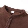 thumbnail image 6 of Admvng Mens Hoodie Solid Casual Long Sleeved Stand Up Collar Button Fleece Pullover Hoodie, Size S-3XL, 6 of 7