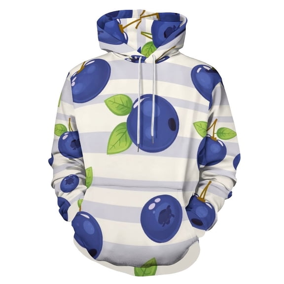 Blueberry Striped Pattern Men's Women New Sweatshirt Hoodie Men's Plus Size Sweatshirt Hooded Sweatshirt 3d Printed Street Men's Cloth