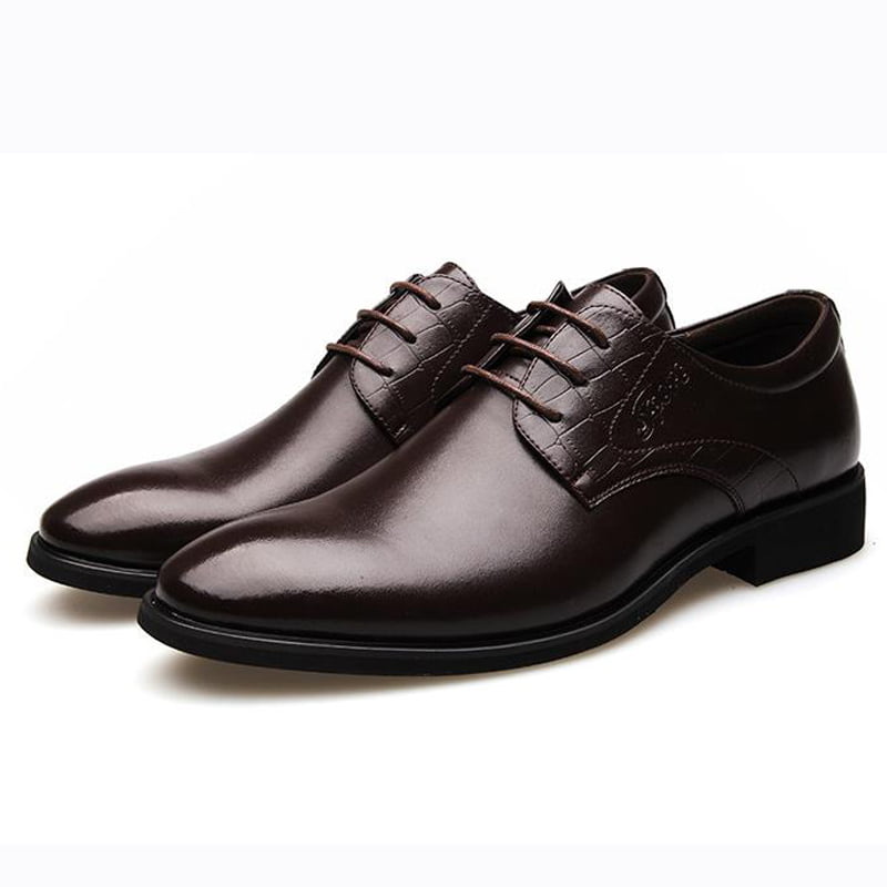 Men's NEW Pointed Toe Oxfords Formal Wedding Dress Lace up Leather Shoes Casual