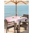 thumbnail image 2 of Outdoor Tablecloth with Umbrella Hole and Zipper, Christmas Pink Square Table Cloth 60x60 Inch Waterproof Tablecloth, White Xmas Tree Elk Winter Snowflake Picnic Table Cover for Patio Camping, 2 of 7