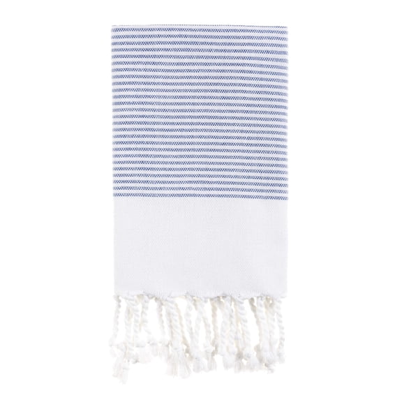 Bello Handwoven Turkish Beach Towel, Blue Millefeuille, Quick Dry Highly Absorbent Sand-Free Versatile for Beach, Spa, Home, Peshtemal Towel (15.75 x 37 Inches)